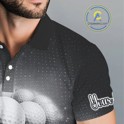 Black Golf Polos Shirts For Mens Custom Golf Ball Clubs, Best Golf Gift Custom Name For Team Name NHT628