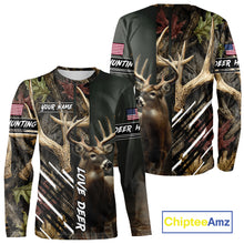 Load image into Gallery viewer, Custom Deer 3D Hunting Shirt, Antler Camo Design, Personalized Name Hunting Gift for Men NHT286