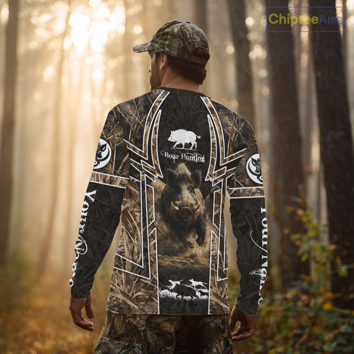 Wild Hog Hunting Full 3D Camo Printed Custom Name Boar Hunting Clothes, Hunting Gifts NBT192