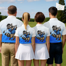 Load image into Gallery viewer, Funny Raccoon Golf Polo Shirt Personalized Name Custom Golf Shirt Golfer Gift For Mens NBT887