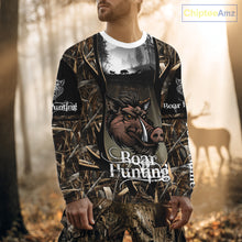 Load image into Gallery viewer, Personalized Wild Boar Hunting Camo 3D Print Custom Name Shirts, Hunting Gifts NBT195