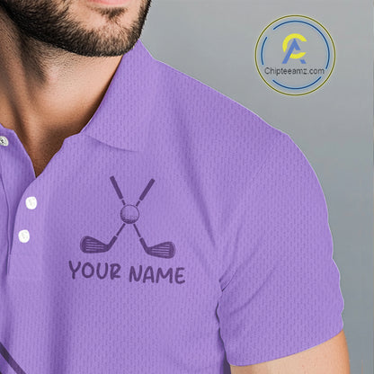 Personalized Funny Purple Cactus Pattern Mens Golf Polo Shirts Custom Cactus Golf Shirt, Golfer Gifts NBT707
