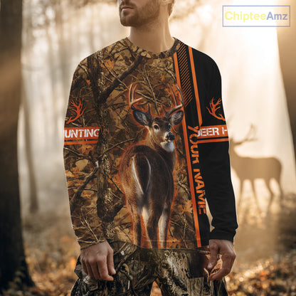 Whitetail Deer Hunting Season Shirt 3D Custom Hoodie Hunting Gift Orange Camouflage Deer Shirts NBT309