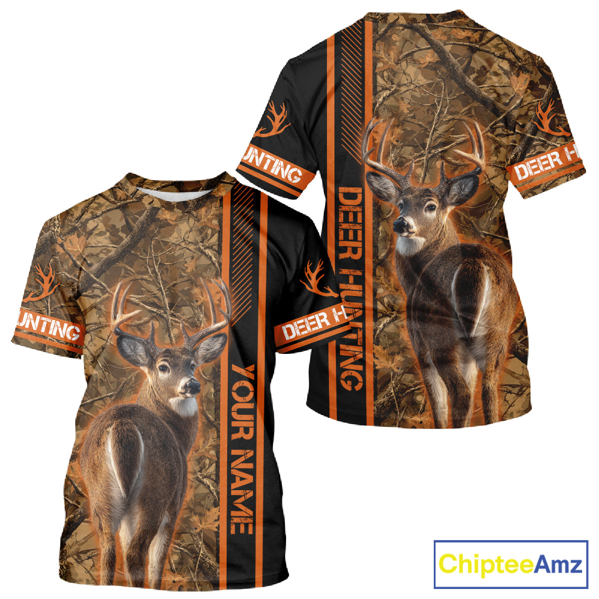 Whitetail Deer Hunting Season Shirt 3D Custom Hoodie Hunting Gift Orange Camouflage Deer Shirts NBT309