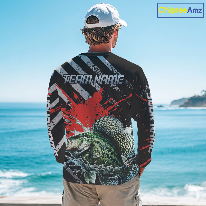 Custom Crappie Long Sleeve Tournament Fishing Shirts, Crappie Fishing Jerseys NBT713