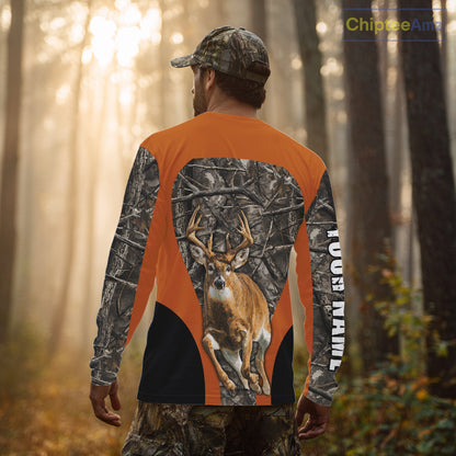 Whitetail Deer Hunting Custom Name Camo Shirt Hunting Hoodie, Camouflage Deer Shirt NBT312