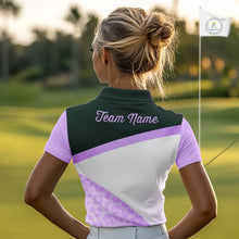 Load image into Gallery viewer, Leopard Womens Golf Polo Shirt Custom Purple Leopard Pattern Team Golf Tops, Golf Gifts NBT589