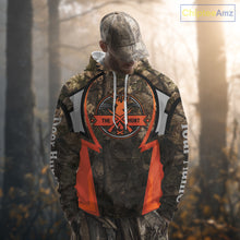 Load image into Gallery viewer, Orange Deer Hunting Brown Camouflage 3D Custom Name Shirts, Best Camo Deer Hunting Gift NBT204