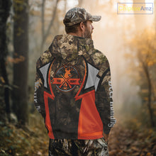 Load image into Gallery viewer, Orange Deer Hunting Brown Camouflage 3D Custom Name Shirts, Best Camo Deer Hunting Gift NBT204