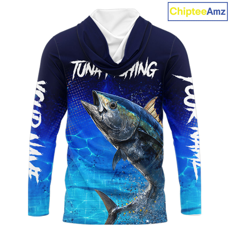 Personalized Blackfin Tuna Hooded Fishing Shirts Saltwater Deep Sea Fish NBT367