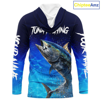 Personalized Blackfin Tuna Hooded Fishing Shirts Saltwater Deep Sea Fish NBT367