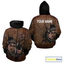 Load image into Gallery viewer, Brown Camo Boar Hunting 3D All Over Printed Shirts, Custom Boar Hunting Outfit, Hunting Gifts NBT212