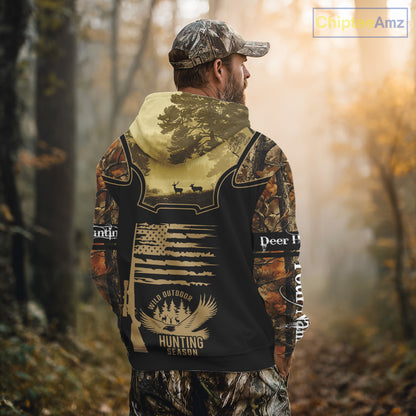 Custom Deer Hunting Season Camo Shirt for Men, Hunting Apparel for Deer Hunters, Hunting Gifts NBT116