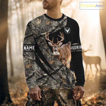 Whitetail Deer Hunting Shirt Camouflage Hoodie 3D Custom Name, Hunting Gift NBT324