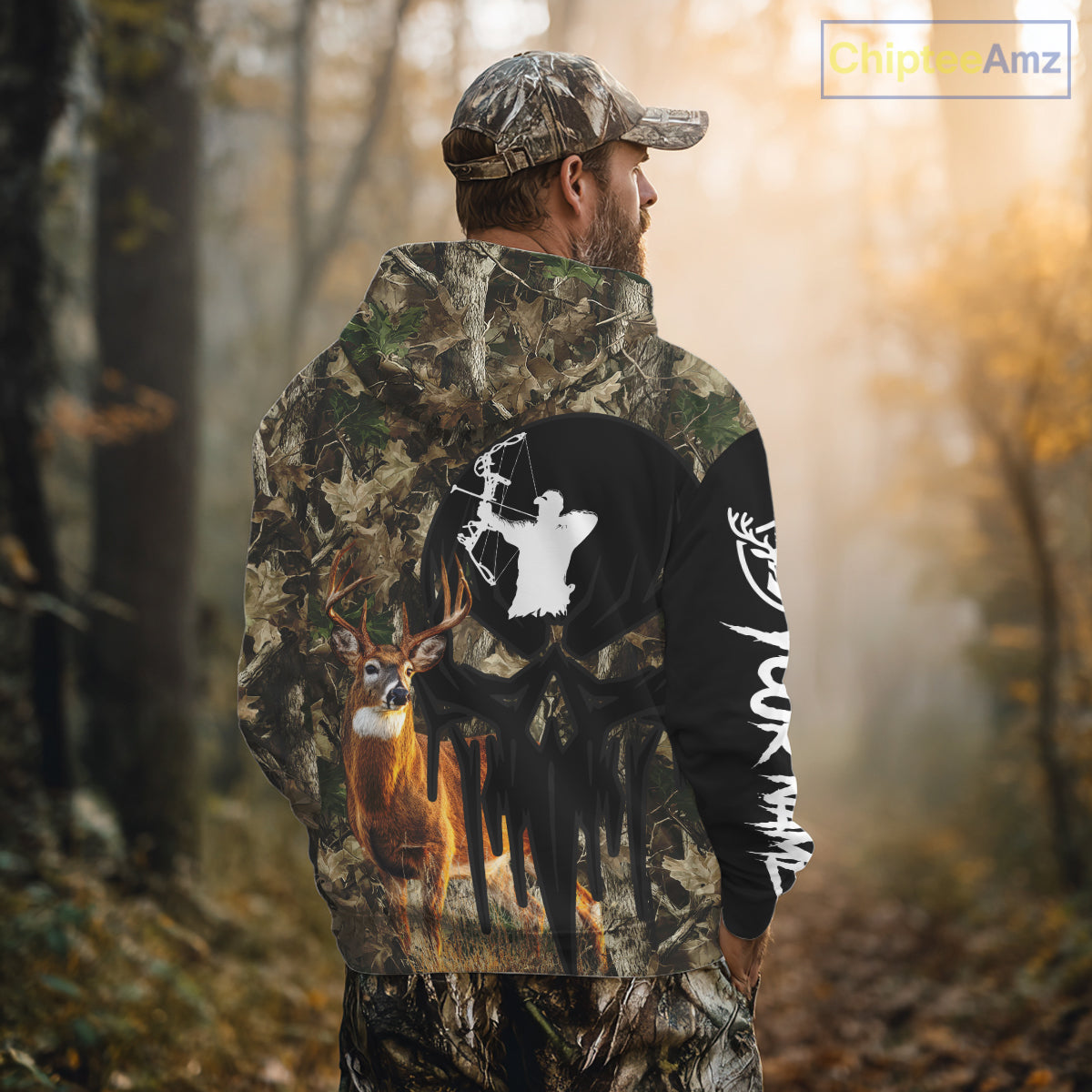 Deer Bow Hunting Camouflage Custom Name Shirt, Personalized Hunting Clothes, Hunting Gifts NBT327