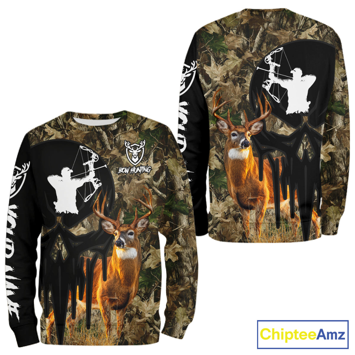 Deer Bow Hunting Camouflage Custom Name Shirt, Personalized Hunting Clothes, Hunting Gifts NBT327