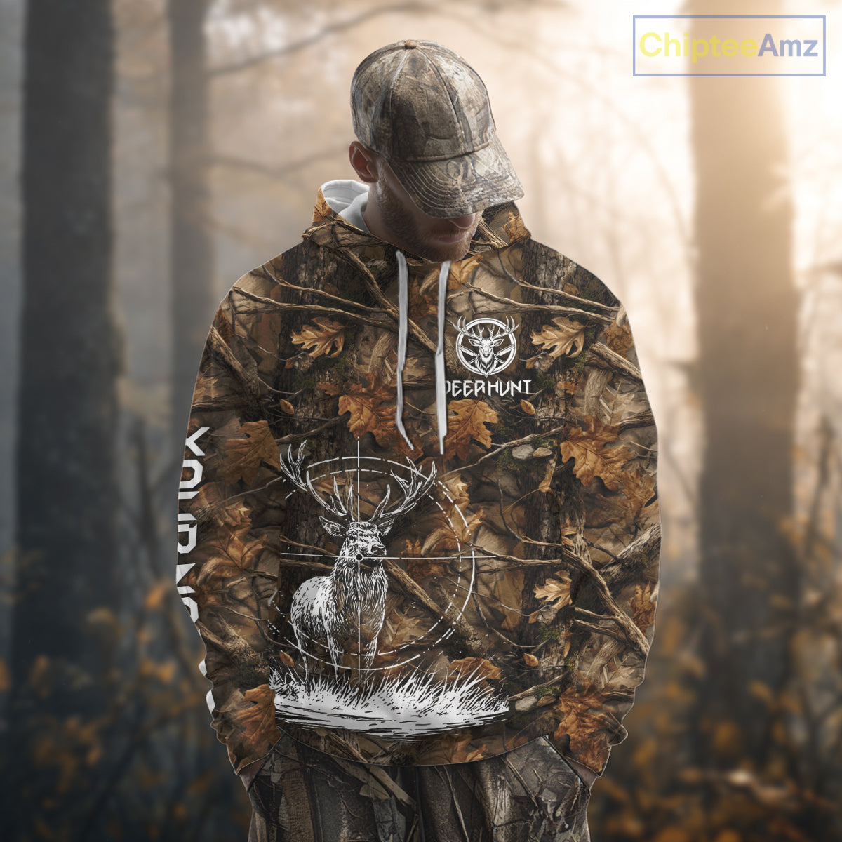 Deer Hunting Full Forest Camo 3D Printing Custom Name Shirts, Deer Hunting Clothes NBT126