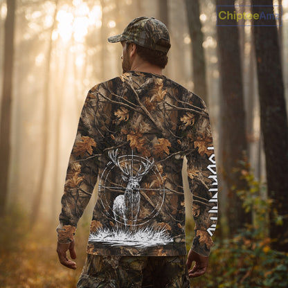 Deer Hunting Full Forest Camo 3D Printing Custom Name Shirts, Deer Hunting Clothes NBT126