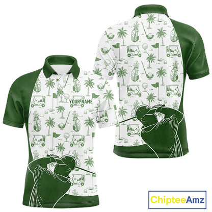 Green Mens Golf Polo Shirts, Funny Golf Icons Athetic Shirt, Golf Gifts For Men NBT481