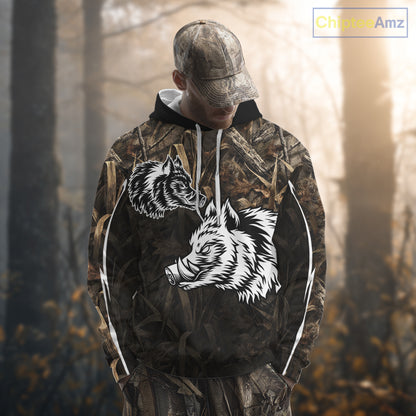 Custom Boar Hunting Full Camouflage 3D All Over Printed Shirts , Best Gift Ideas for Hunter NBT225