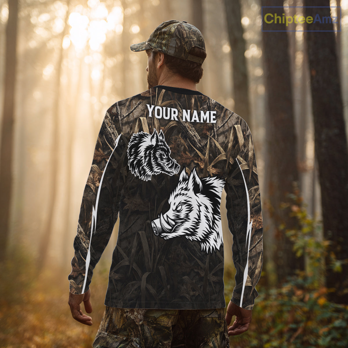 Custom Boar Hunting Full Camouflage 3D All Over Printed Shirts , Best Gift Ideas for Hunter NBT225
