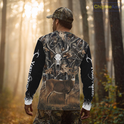 Deer Buck Camouflage Custom Name 3D All Over Printed Shirts, Deer Hunting Shirt, Hunting Accessories NBT337