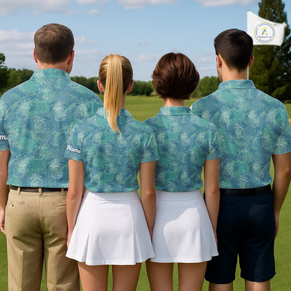 Funny Pineapple Tropical Palm Tree Mens Golf Polo Shirts Custom Golf Shirts For Men NBT511