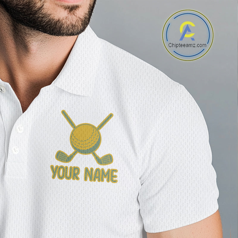 Golf Polo Shirts For Men Custom Argyle Plaid Pattern Golf Shirts, Gift For Golf Lovers NBT513