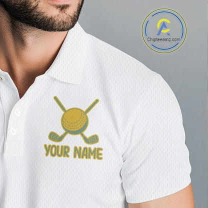 Golf Polo Shirts For Men Custom Argyle Plaid Pattern Golf Shirts, Gift For Golf Lovers NBT513