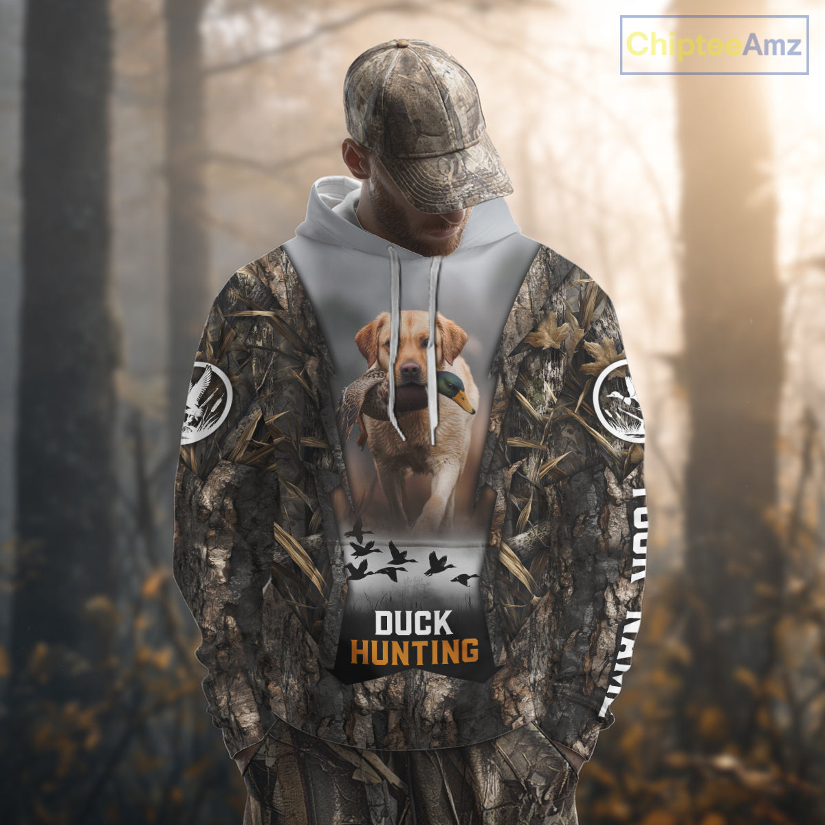 Mallard Duck Hunting Waterfowl Camo Custom Name Shirts for Men, Duck Hunting Clothing NBT288
