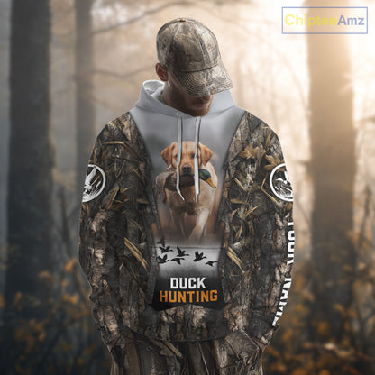 Mallard Duck Hunting Waterfowl Camo Custom Name Shirts for Men, Duck Hunting Clothing NBT288