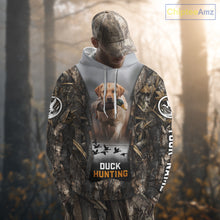 Load image into Gallery viewer, Mallard Duck Hunting Waterfowl Camo Custom Name Shirts for Men, Duck Hunting Clothing NBT288