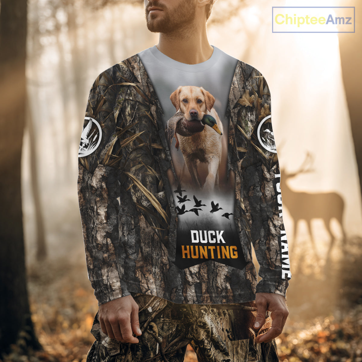 Mallard Duck Hunting Waterfowl Camo Custom Name Shirts for Men, Duck Hunting Clothing NBT288