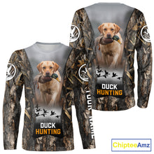 Load image into Gallery viewer, Mallard Duck Hunting Waterfowl Camo Custom Name Shirts for Men, Duck Hunting Clothing NBT288