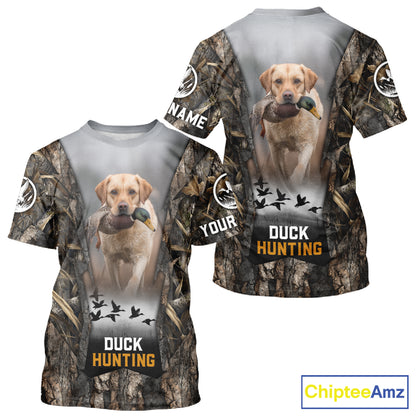 Mallard Duck Hunting Waterfowl Camo Custom Name Shirts for Men, Duck Hunting Clothing NBT288