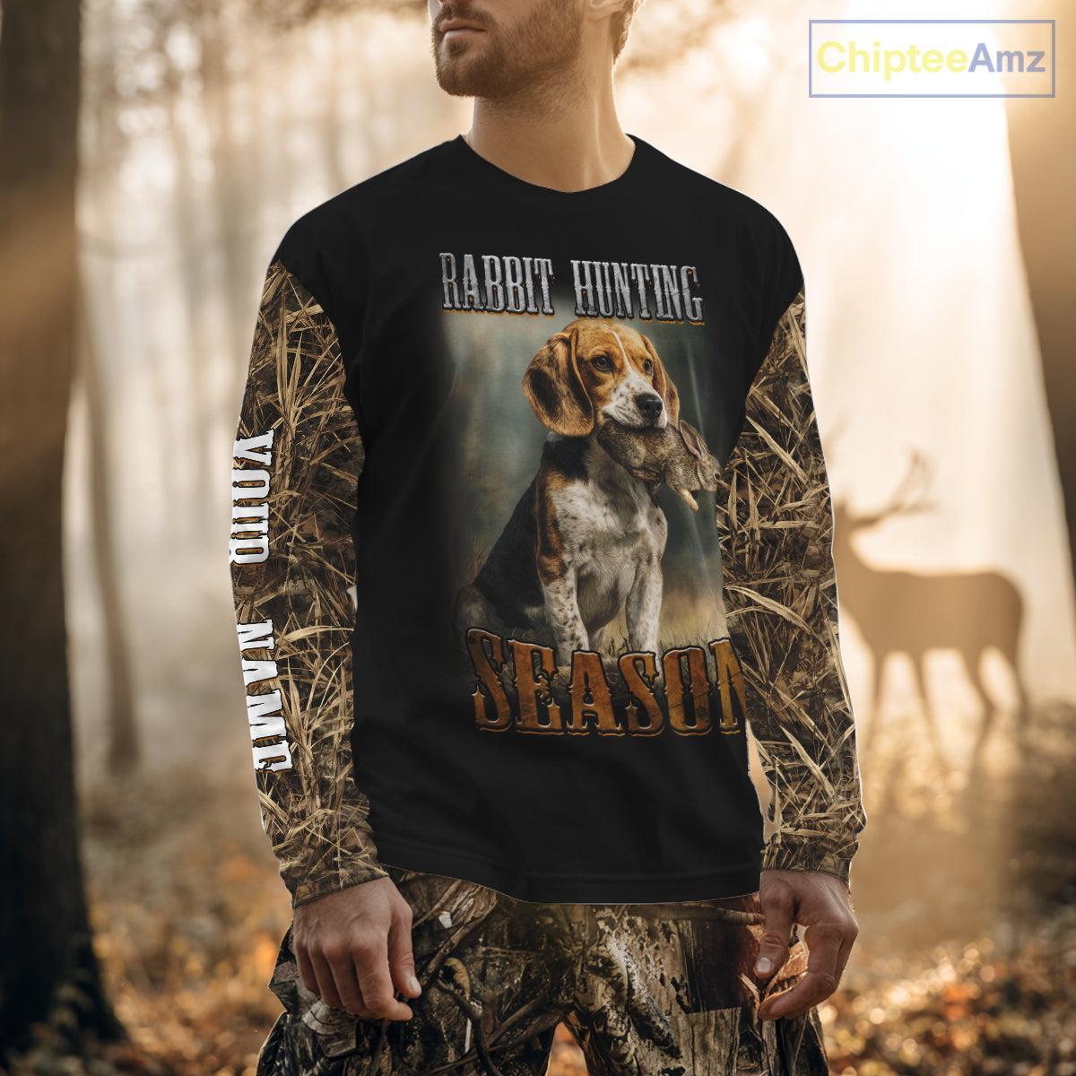 Rabbit Hunting Camouflage 3D Printing Custom Name Shirt, Rabbit Hunting Season NBT147