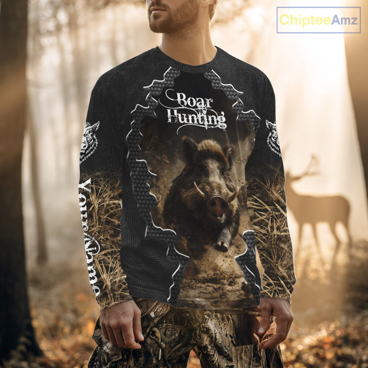 Personalized Wild Hog Hunting Camouflage 3D Shirts, Boar Gifts for Hunter NBT150