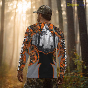 Whitetail Deer Hunting Orange Camouflage Full All-Over 3D for Men, Deer Hunting Gifts NBT242