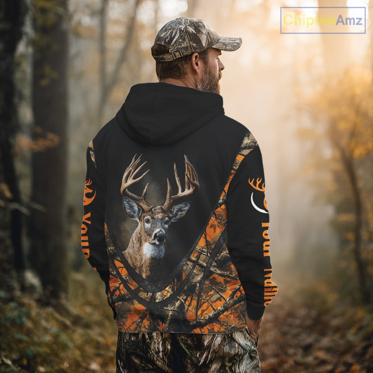Deer Hunting Shirt Orange Camo 3D Custom Name, Season Deer Hunting, Hunting Gifts for Men NBT251