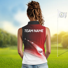Load image into Gallery viewer, Red Ball Pattern American Flag Womens Sleeveless Golf Polo Shirts, Team Golf Shirts Golf Gifts NBT872