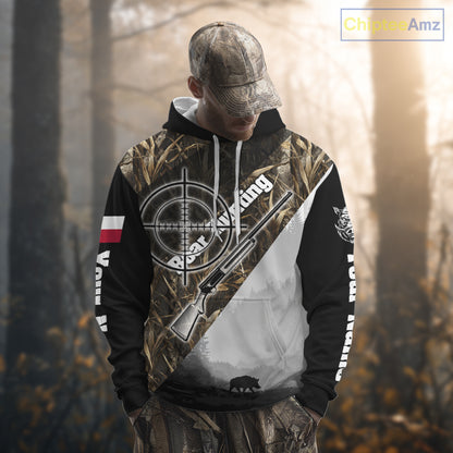 Wild Boar Hunting with Texas Flag and Scope 3D Custom Name Shirts, Boar Gifts for Hunters NBT173