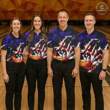 Load image into Gallery viewer, Custom Bowling Quarter Zip Shirt For Men USA Flag Bowling Jersey Polo &amp; 1/4 Zip Bowling Team Shirts NBT880
