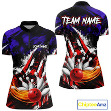 Load image into Gallery viewer, Custom Bowling Quarter Zip Shirt For Women USA Flag Bowling Jersey Polo &amp; 1/4 Zip Bowling Team Shirts NBT880