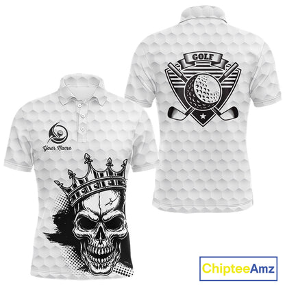 Funny Skull Mens Golf Polo Shirts Golf Camo Pattern Custom Name Skull Golf  Shirt, Golf Attire NBT555