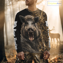 Load image into Gallery viewer, Custom Boar Hunting Brown Camo Shirts for Men, Hunting Gifts, Camouflage Boar Hunting Shirt NBT267