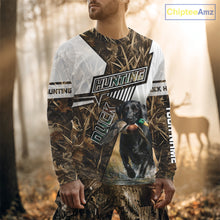 Load image into Gallery viewer, Black Lab Retriever Mallard Duck Hunting Camouflage Shirts, Duck Hunting Camo Shirt NBT199
