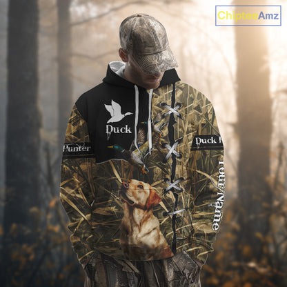 Duck Hunting Labrador Retriever 3D All Over Printed Camouflage Shirts, Duck Hunting Clothes NBT106