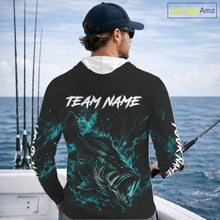 Load image into Gallery viewer, Personalized Bass Fishing Jerseys, Custom Neon Camo Bass Fishing Shirts Long Sleeve Hooded For Men NBT899