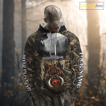 Boar Hunting Camouflage 3D All Over Printed Shirts, Boar Hunting Camo Shirt NBT210