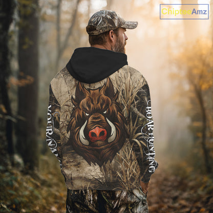 Boar Hunting Camouflage 3D All Over Printed Shirts, Boar Hunting Camo Shirt NBT210